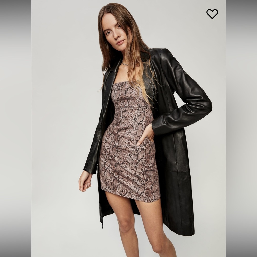 REFORMATION Lizzie Snake Denim Dress sz 2
